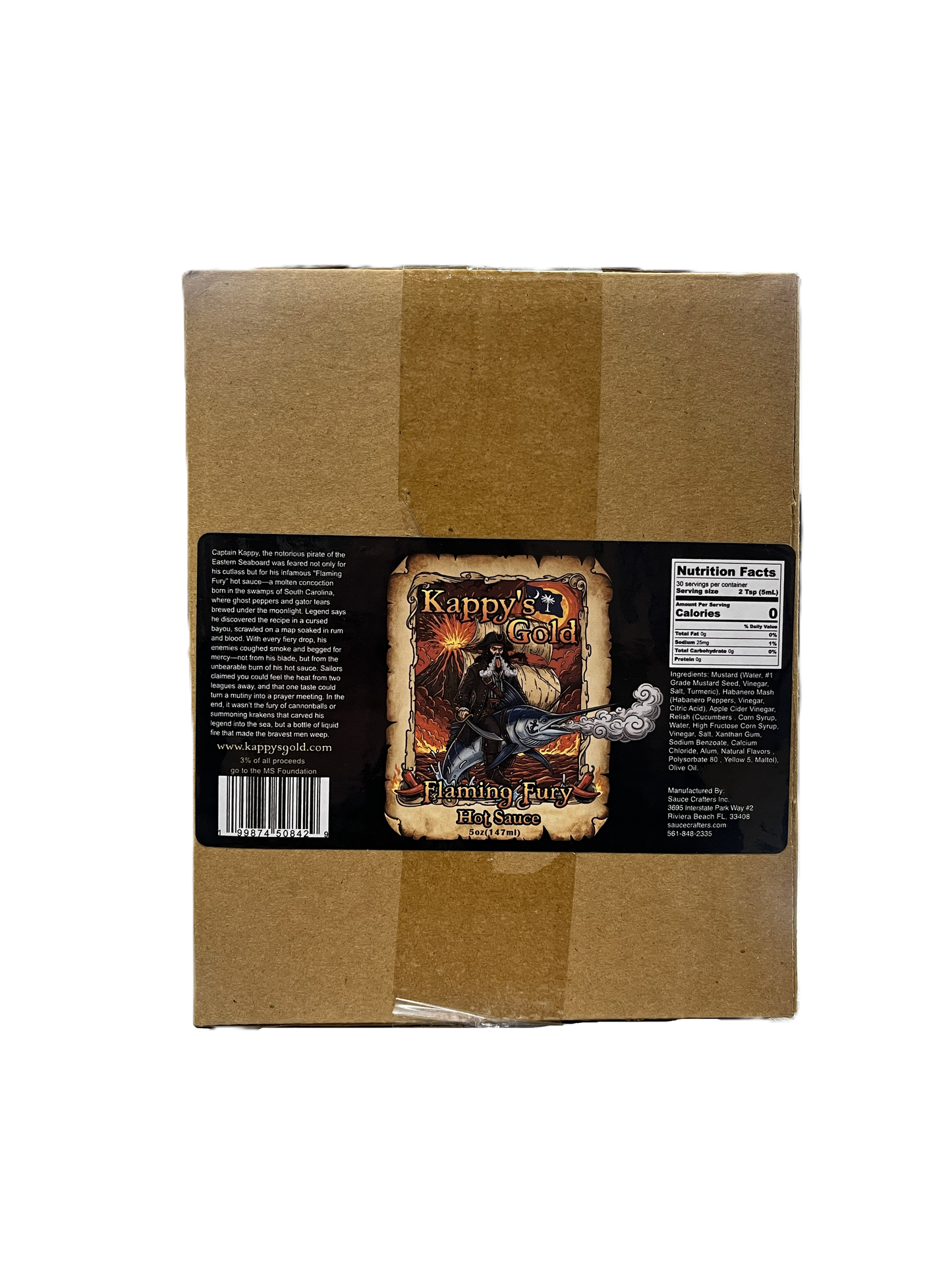 Kappy's Gold Flaming Fury Mustard Hot Sauce- 1 Case Of 12 Jars